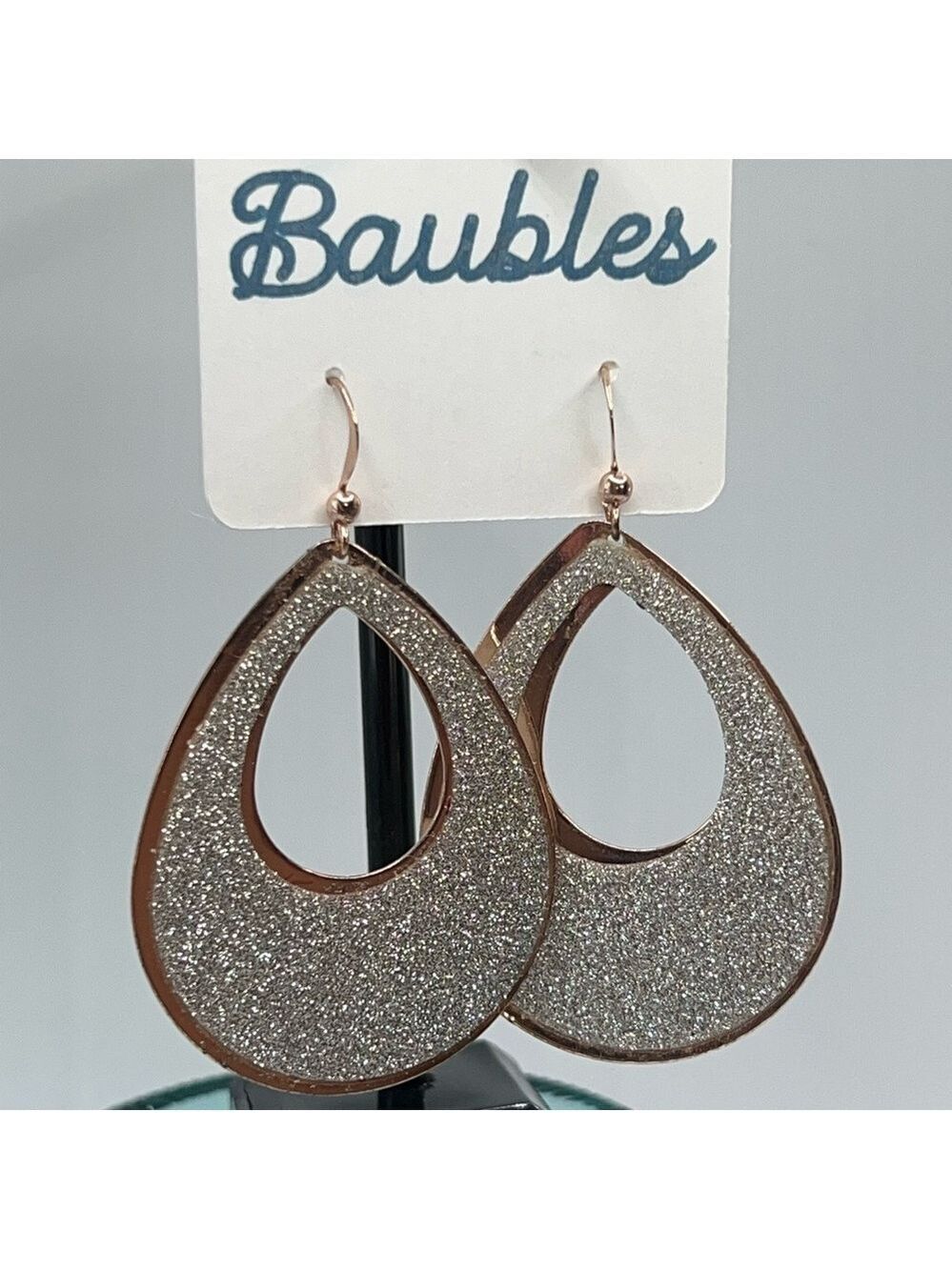 Silver Geometric Dangle Earrings